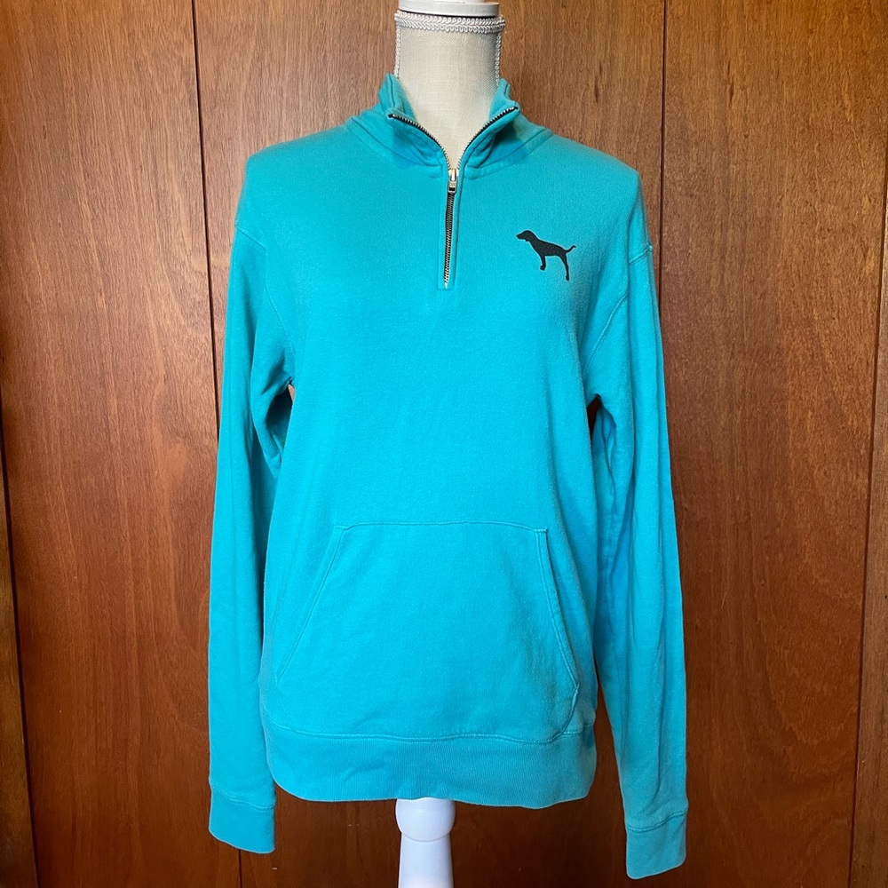 Victoria’s Secret Pink Teal Quarter Zip Pullover